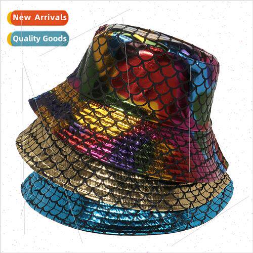 New nd fashion rainbow colourful gold silver fish scale basi