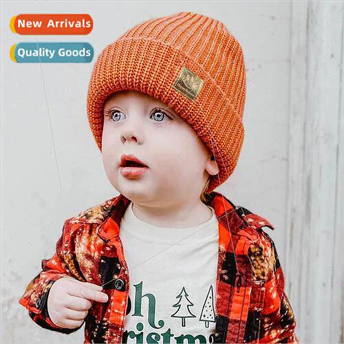Children knted hat 2022 fall winter new hat cute smiley patt