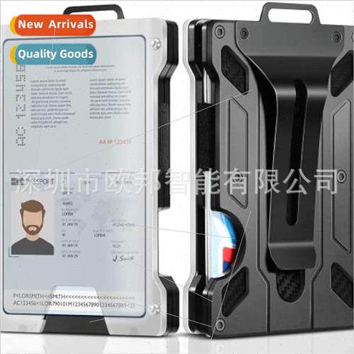 RFID Metal Cred Card Holder Bag Men Wallet Transparent Badge