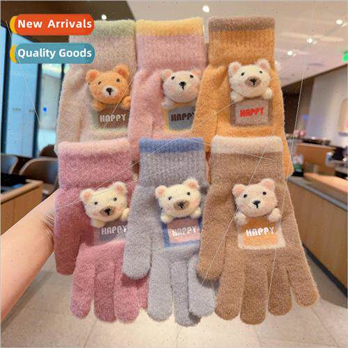 New fall winter warm gloves cute bear students wring out spl