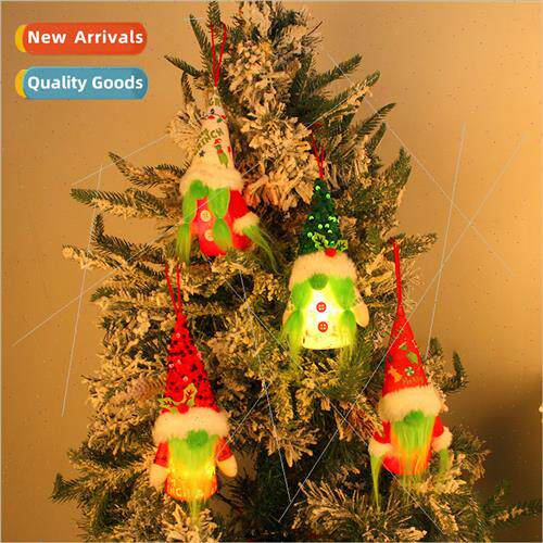 Christmas light-emting decorative pendant cute green bearded
