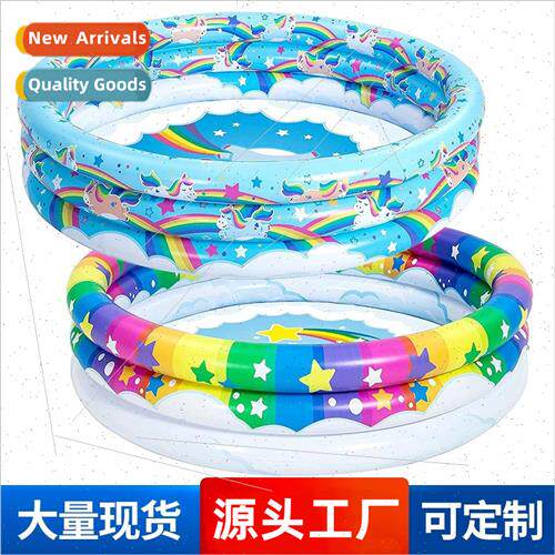 Three ring inflatable swimming pool home children folding to