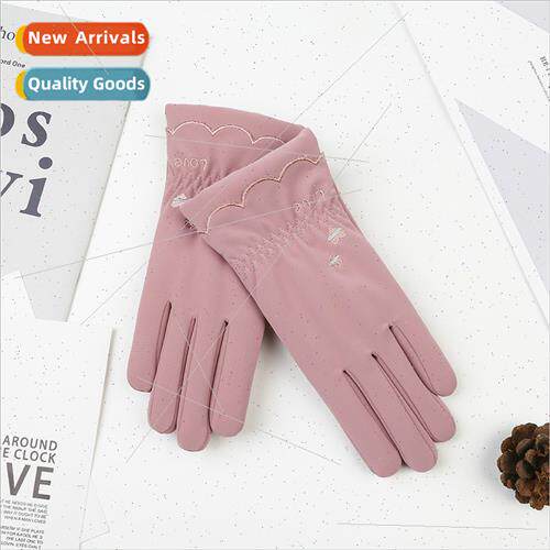 Winter warm womens gloves autumn and winter padded and thick