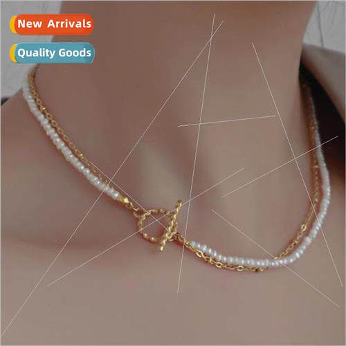 Fine Gold Geometric Natural Necklace Necklace che Double Lay