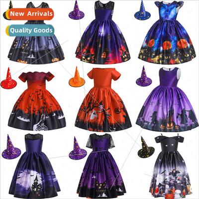 Europe Halloween Childrens Dresses Skirts Pumpkin ghts Spook