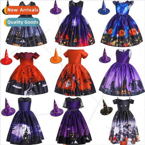 Europe Halloween Childrens Dresses Skirts Pumpkin ghts Spook