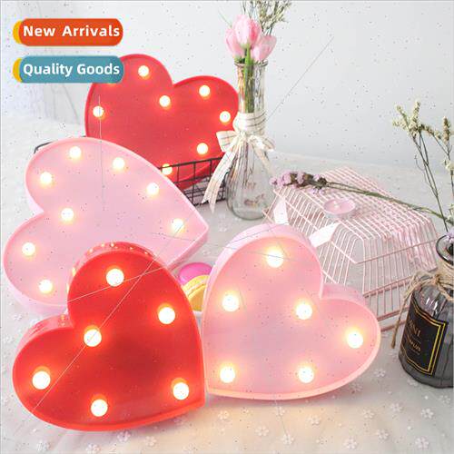 led pink red size love heart modeling lamp night light ins b
