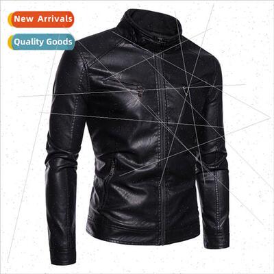 Autumn winter new men casual leather jacket men motorcycle c