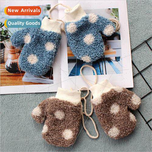 Autumn winter cute solid color polka dot padded warm childre