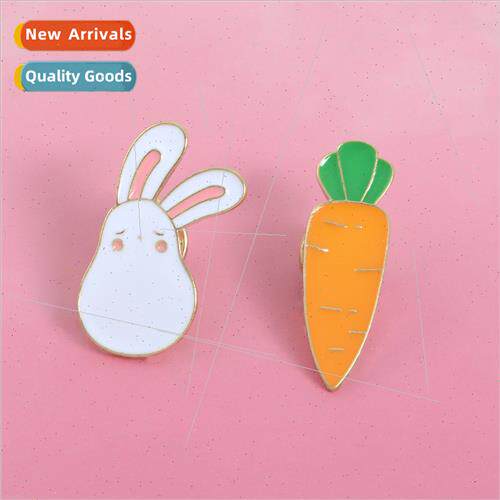 Cute Cartoon Carrot Whe Rabb Oil Drip Brooch Hat Backpack Co