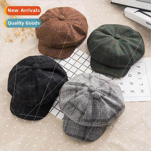 Four seasons can wear Korean  - plaid beret children soft gi