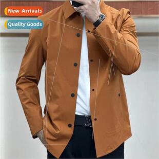 Uncut Lapel Business Solid Jacket Color Sleeve Autumn Long