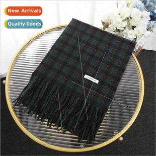 sided plaid cashmere retro fashio faux double hobo new scarf