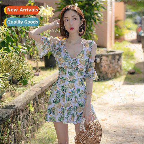 Korea new swimsu female belly-shading thin small chest wh cu