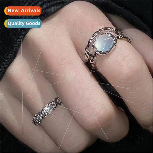 Full diamond zirconia ring versatile French pleated irregula