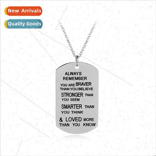 letters necklace always remember you are braver milary keych