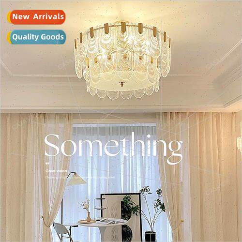 Full copper living room pendant French light luxury glass cr