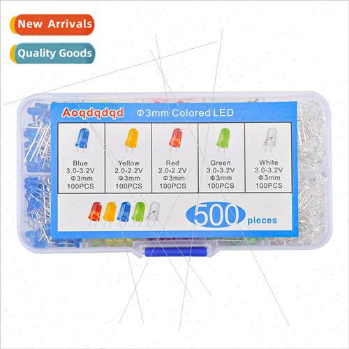 500PCS 3MM LED red yellow blue green whe LED light emting di
