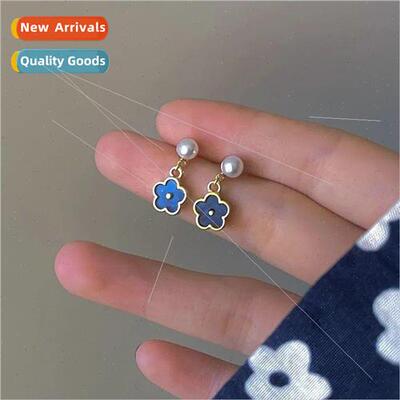 Small versatile flower earrings female summer sense niche si