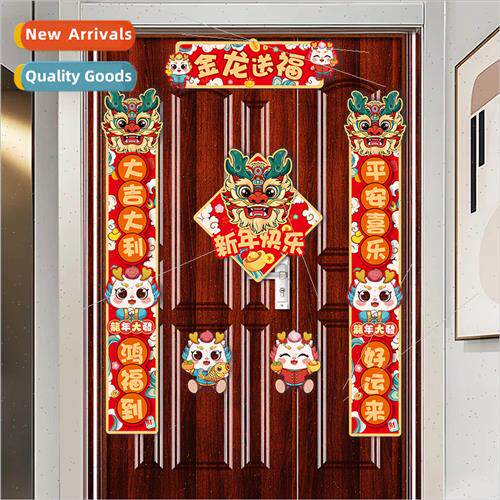 Year Dragon Couplets Fuzzy Stickers Congratulations New Year