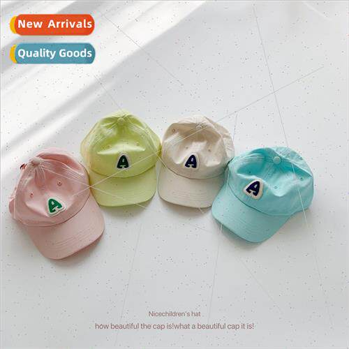 A letter children baseball cap washed soft top female middle