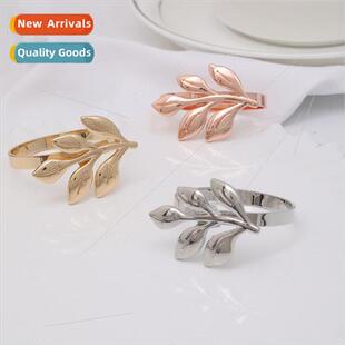 New alloy leaf leaf napkin clasp hotel table setting home fu