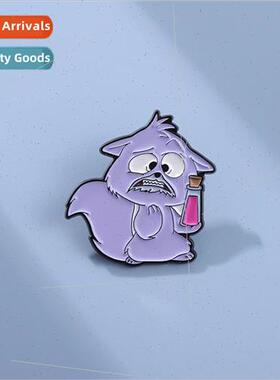 Cute purple squirrel magic potion series anime  brooch jumpe