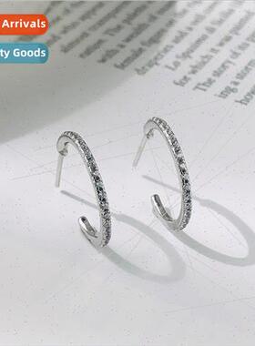 s925 silver earrings Europe circle earrings female earrings