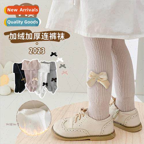 Autumn and winter childrens pantyhose girls padded bottoming