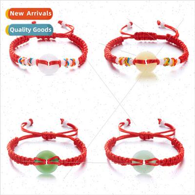 New imation peace button bracelet creative double line red r