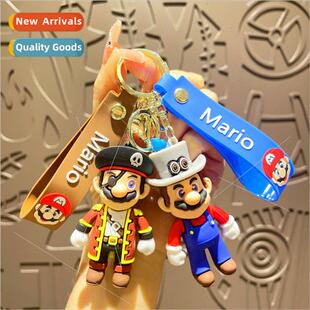 bag charm keychain Cartoon cute doll car Mario