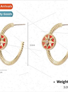 2023 S925 lver Needle Octomom Drip Oil Earrings Europe che L