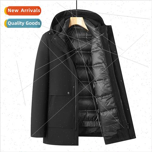 Dad removable liner goose down down jacket winter large size