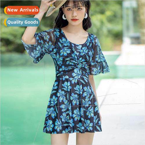 Mom swimsu female middle-aged and elderly one-piece flat ang