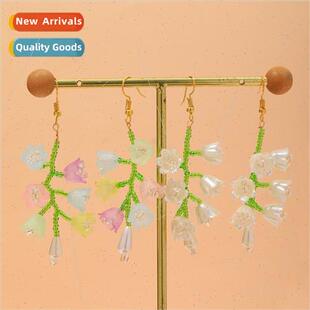 Mori system long small earring orchid fresh bell New flowers