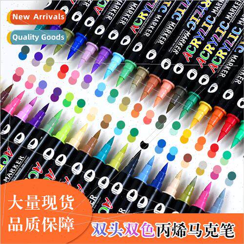 Dual Tip Dual Color 72 Colors Acrylic Marker Set Soft Tip Wa