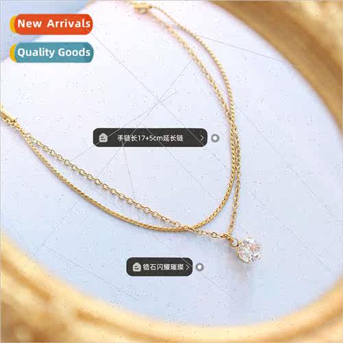 Niche Zirconia Double Layers Bracelet Korea ins 适用Girlfrie