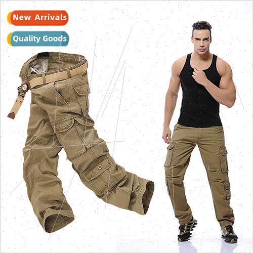 Men work pants large size fat man pants fashion multi-pocket