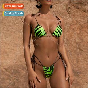 INS Swi Print Tie Spl Sexy Swimsu Womens Europe Zebra Bikini