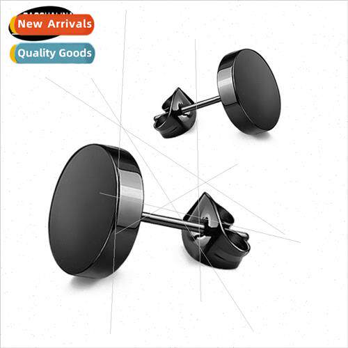 Punk rock black tanium steel earrings Korean  men girls dumb