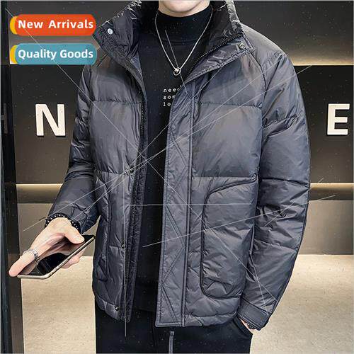 Men new winter tide solid color down jacket men short loose