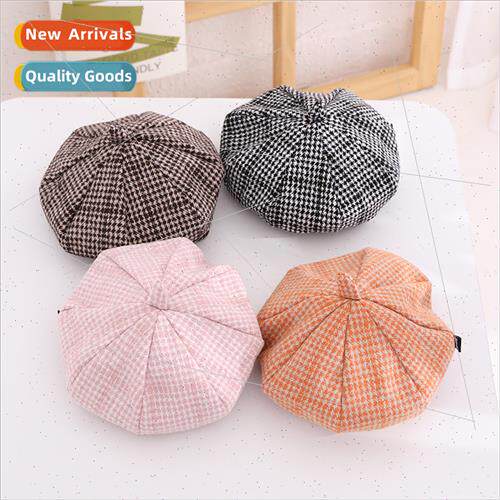 Girl hat fall winter thin octagonal hat leisure hundred wh p