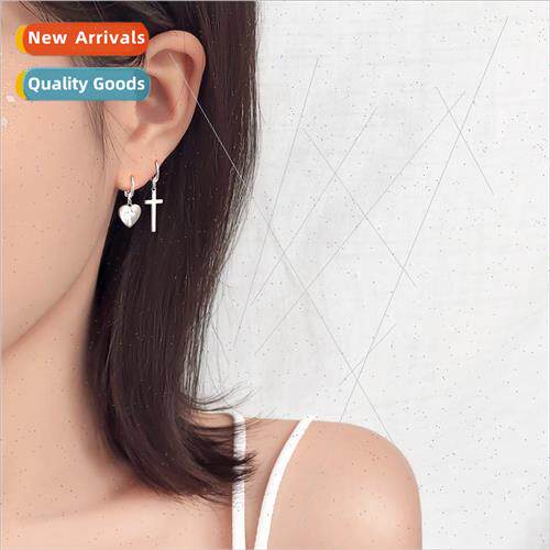 Asymmetrical couple earrings female hip-hop Korea cool hands