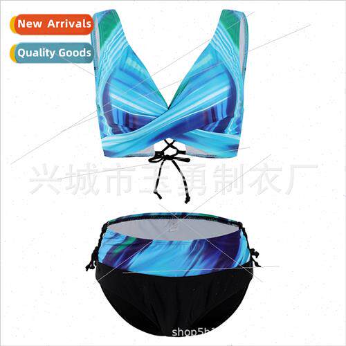 2022 New Spl High Waist Rainbow Stripe Bikini Europe Swimsu