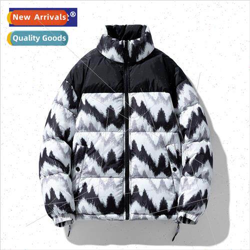 winter cotton clothing men national tide colorblocking coupl