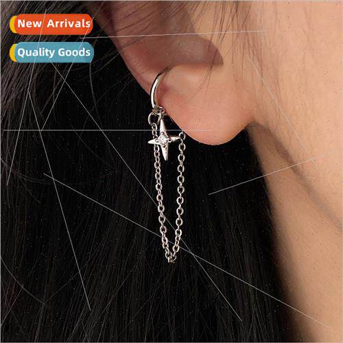 Women fashion set zirconia tassel star earrings whout ear ho