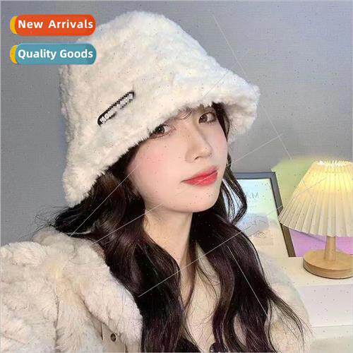 Korea  plush rabb hair fisherman hat female winter warm ear