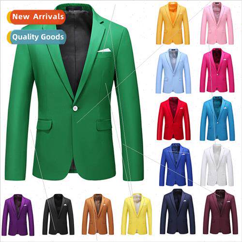 2021 new men large size multi-color one-button business casu