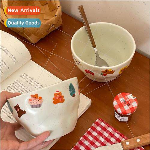 Korea ins wind cute cartoon ceramic bowl high value cherry b