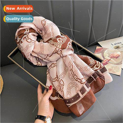 Cotton silk scarf female spring autumn new fashion temperame